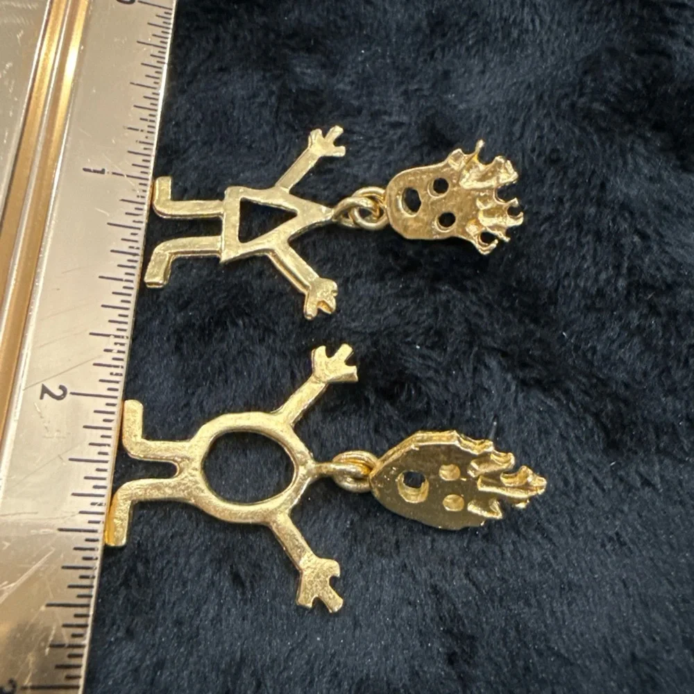 Gold Tone Abstract‎ Boy and Girl